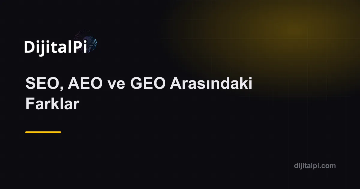 SEO, AEO ve GEO Arasındaki Farklar