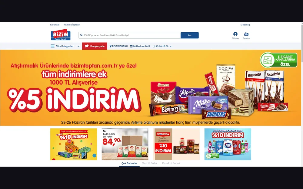 Bizim Toptan web sitesi