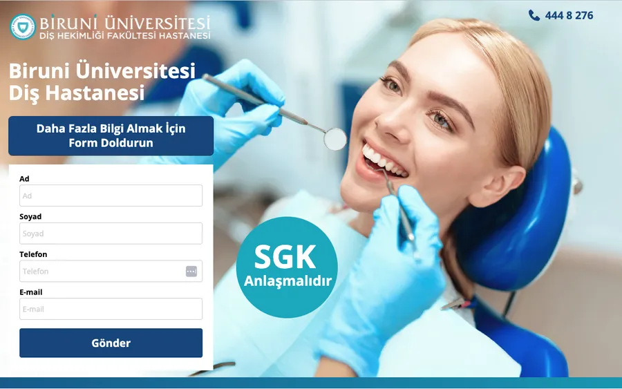 Diş hastanesi açılış sayfası