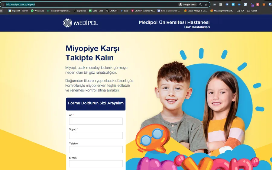Miyopi açılış sayfası