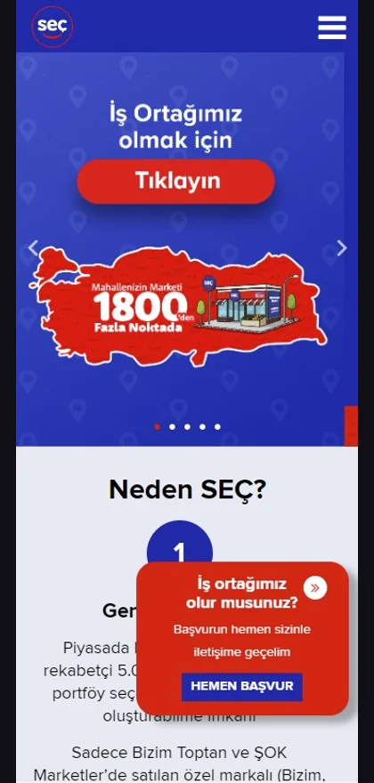 SEÇ Market mobil