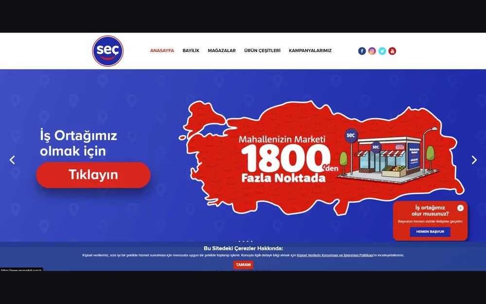 SEÇ Market web sitesi