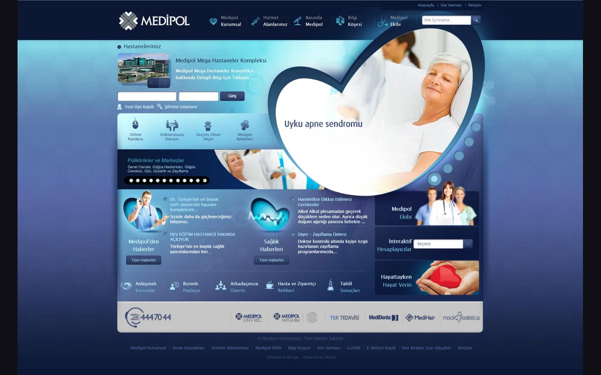 Medipol Sağlık Grubu kurumsal sitesi · öncesi
