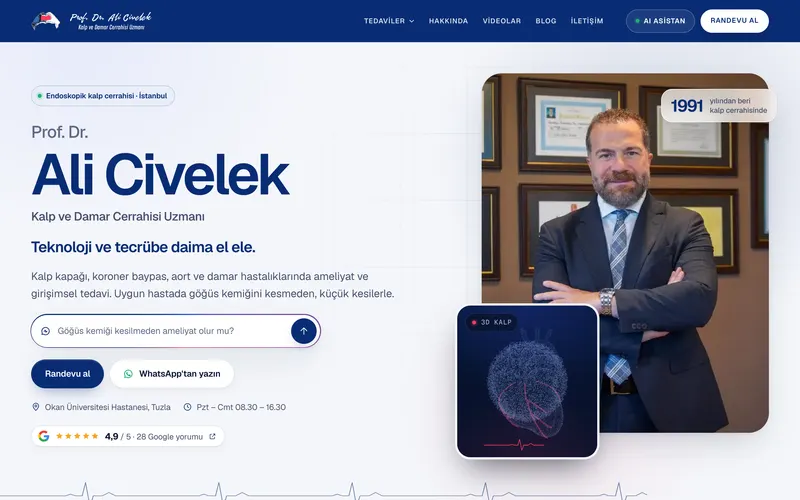 Prof. Dr. Ali Civelek web sitesinin ana sayfası