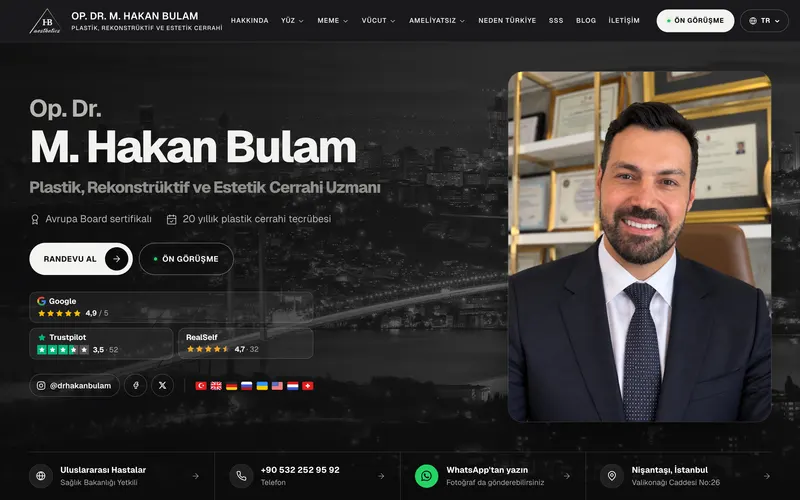 Op. Dr. M. Hakan Bulam web sitesinin ana sayfası