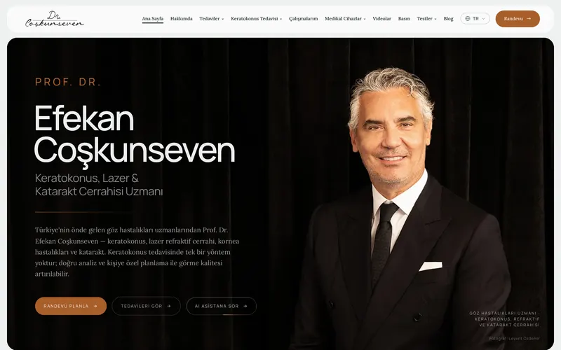 Prof. Dr. Efekan Coşkunseven web sitesinin ana sayfası