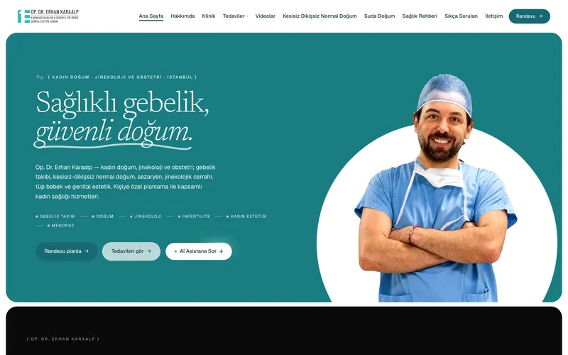 Op. Dr. Erhan Karaalp web sitesinin ana sayfası