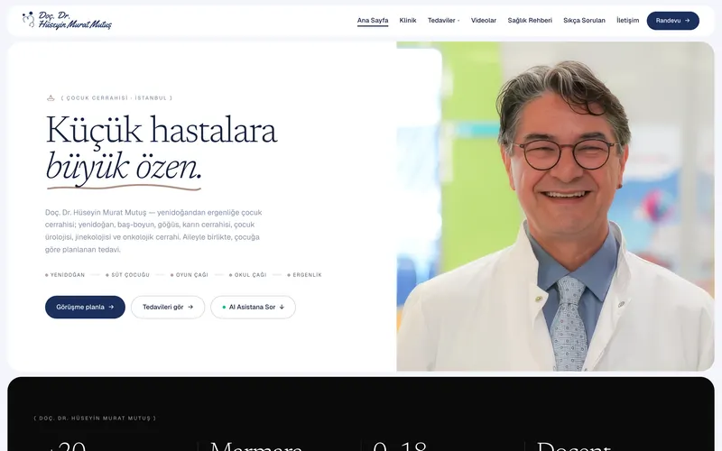 Doç. Dr. Hüseyin Murat Mutuş web sitesinin ana sayfası