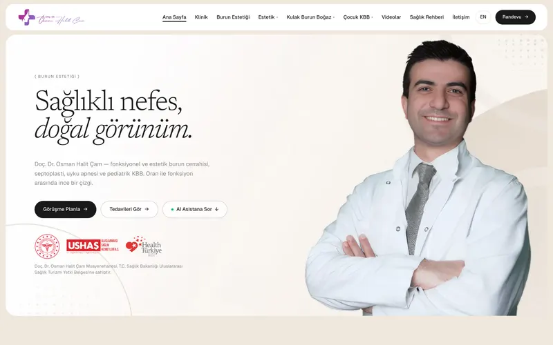Doç. Dr. Osman Halit Çam web sitesinin ana sayfası