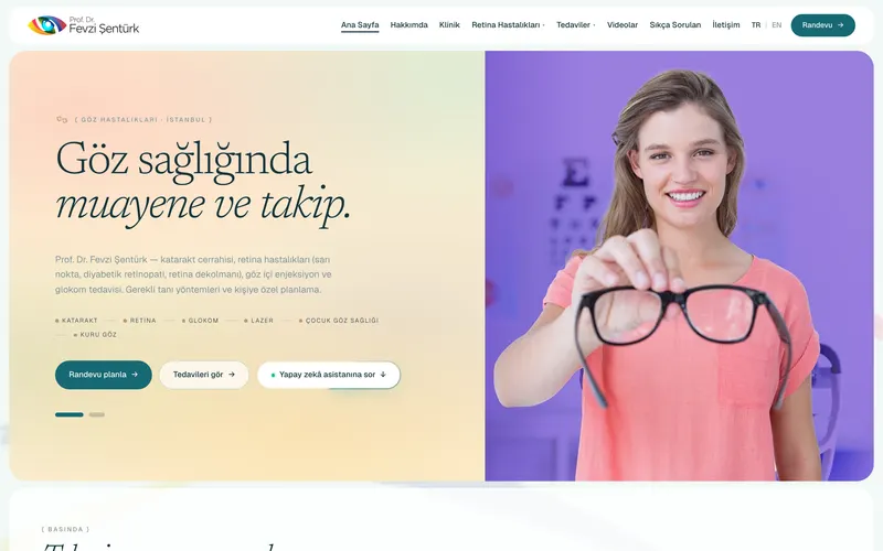 Prof. Dr. Fevzi Şentürk web sitesinin ana sayfası