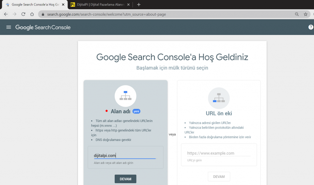 Google Search Console'a Kayıt Nasıl Yapılır | DijitalPi