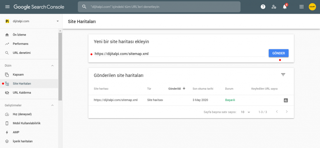 Site Haritasını Search Console Göndermek Nasıl Yapılır | DijitalPi